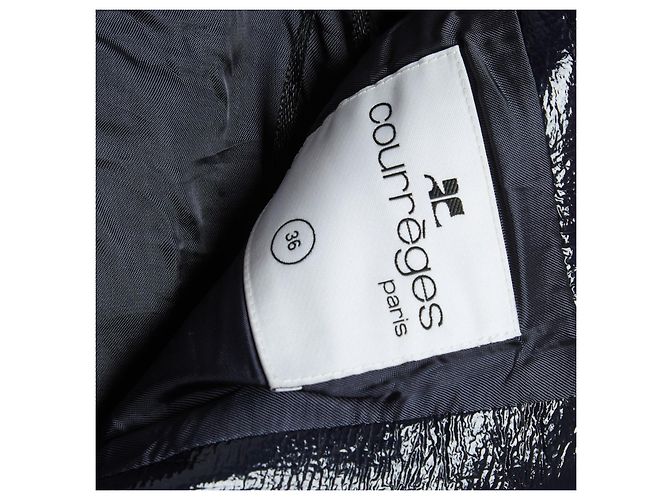 Falda Courrèges Reedición FR36 Vinilo Negro Ícono Mini Falda UK8 US6 Courreges - vista 3
