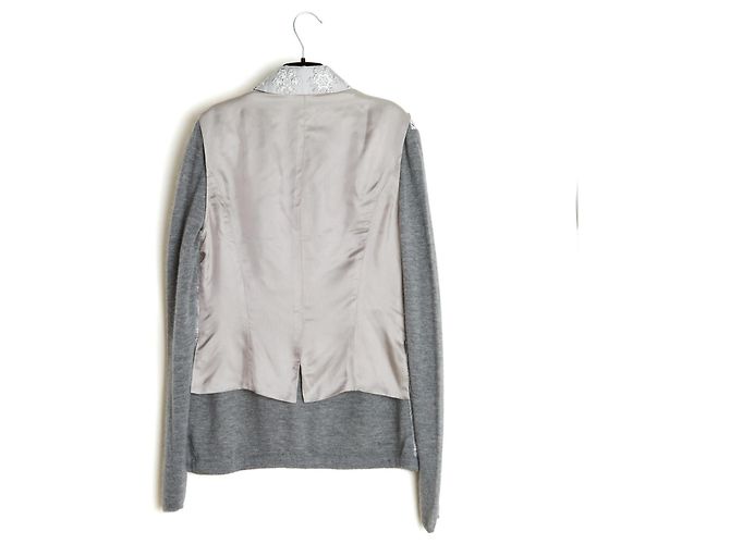 Hermès Twillaine Set FR40 Margiela Graues Seiden-Kaschmir-Ensemble UK12 US10 - Ansicht 5
