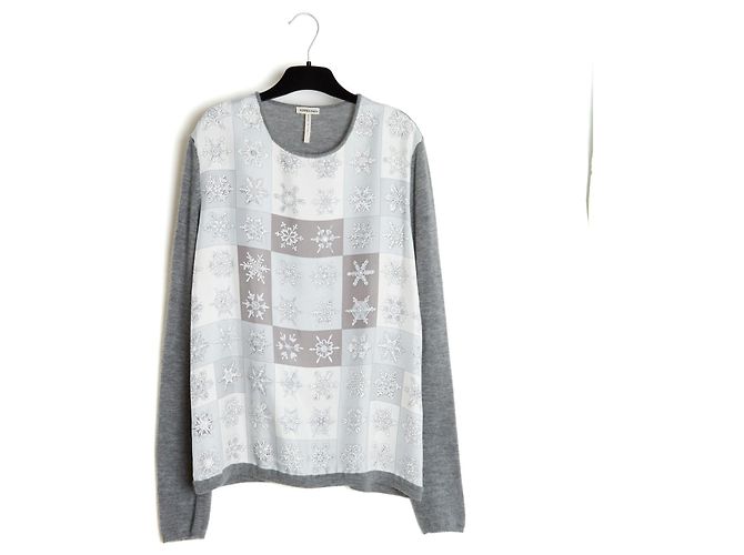 Hermès Twillaine Set FR40 Margiela Graues Seiden-Kaschmir-Ensemble UK12 US10 - Ansicht 6