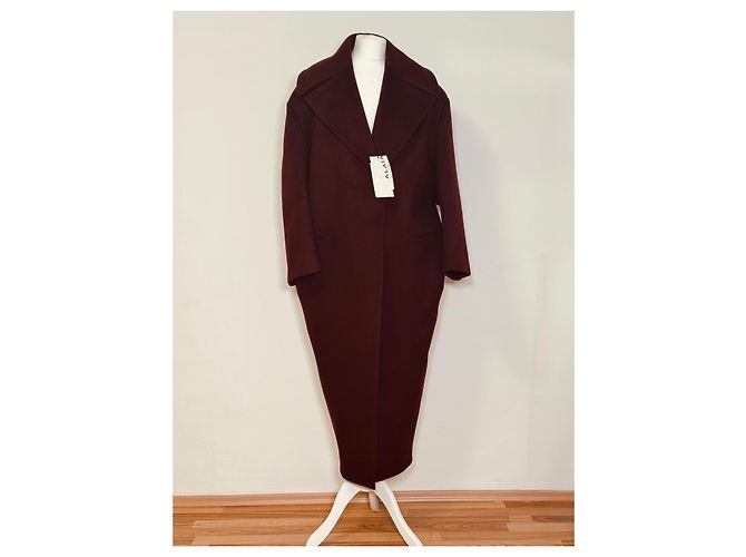 Cappotto in Cashmere ALAÏA 38 FR Mai Indossato, con Etichetta Oversized Bordò - vista 2