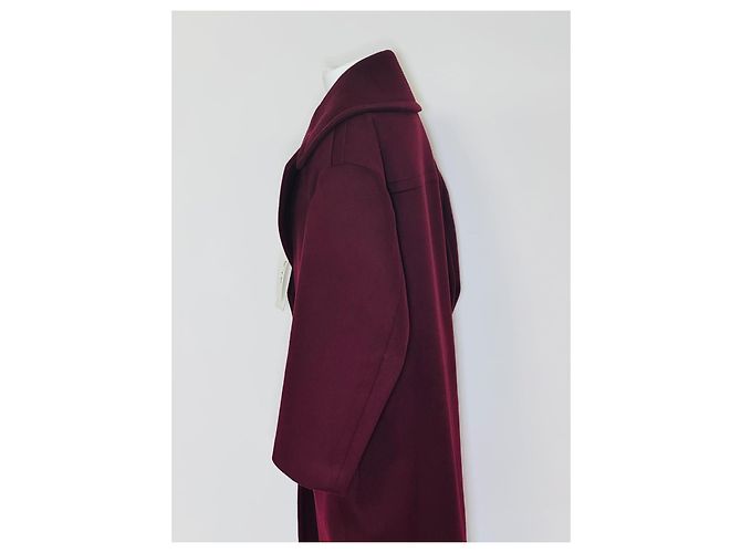 Cappotto in Cashmere ALAÏA 38 FR Mai Indossato, con Etichetta Oversized Bordò - vista 3