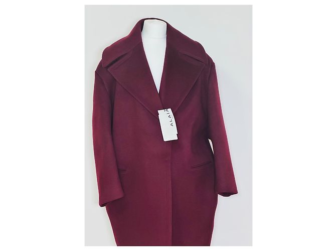Cappotto in Cashmere ALAÏA 38 FR Mai Indossato, con Etichetta Oversized Bordò - vista 5