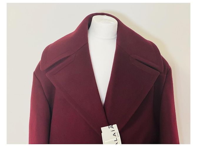 Cappotto in Cashmere ALAÏA 38 FR Mai Indossato, con Etichetta Oversized Bordò - vista 7
