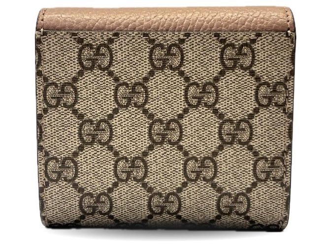Billetera bifold de cuero GG Marmont de Gucci Beige - vista 2