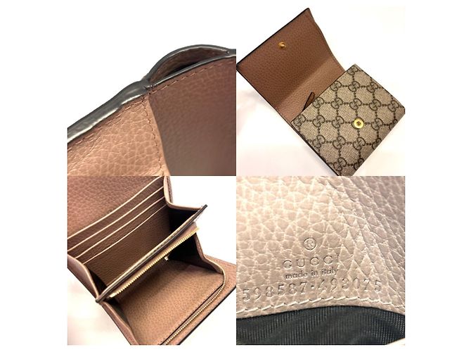 Billetera bifold de cuero GG Marmont de Gucci Beige - vista 5