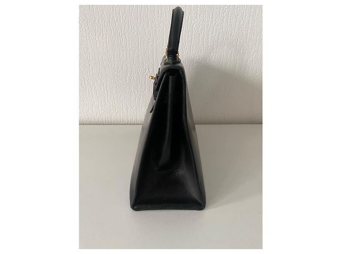 Borsa Hermès Kelly 32 in pelle box nera Nero - vista 9