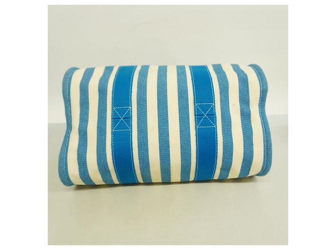 Hermès Cannes PM Tote Bag Weiß Blau - Ansicht 3