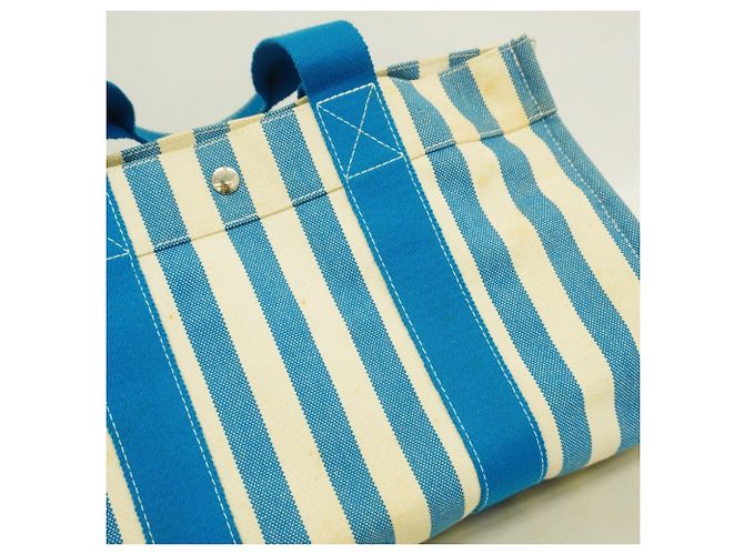 Hermès Cannes PM Tote Bag Weiß Blau - Ansicht 6