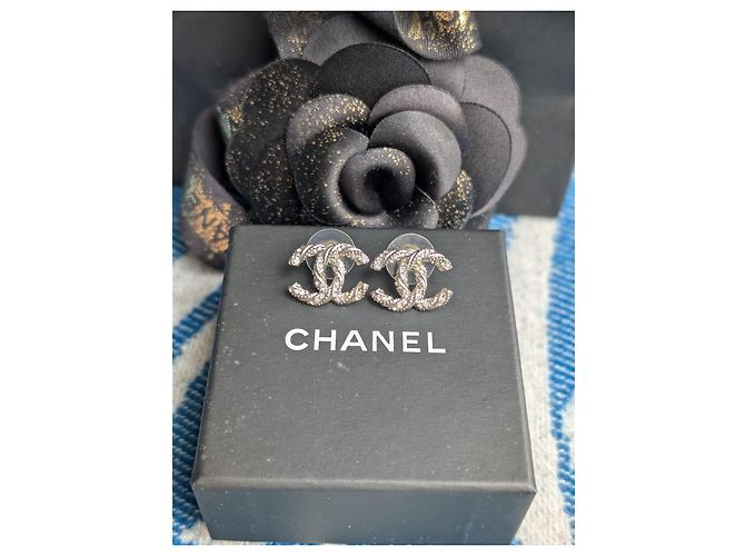 Chanel Orecchini in cristallo classico attorcigliato SHW CC F14V Argento - vista 10