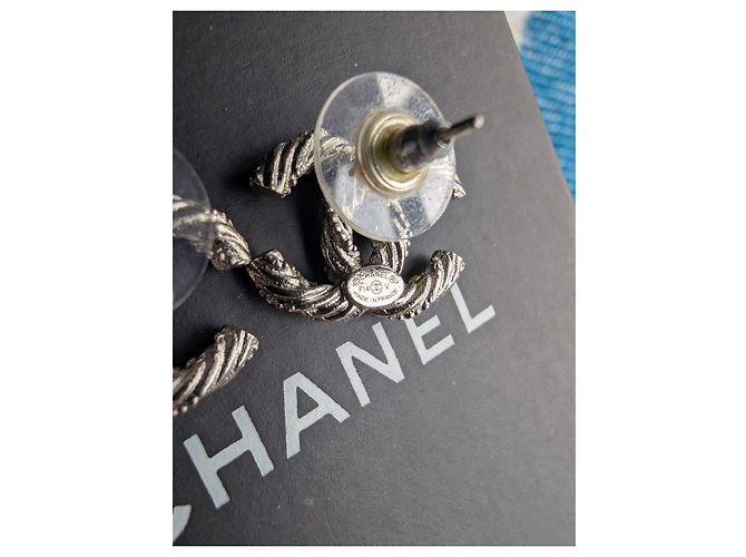 Chanel Orecchini in cristallo classico attorcigliato SHW CC F14V Argento - vista 11