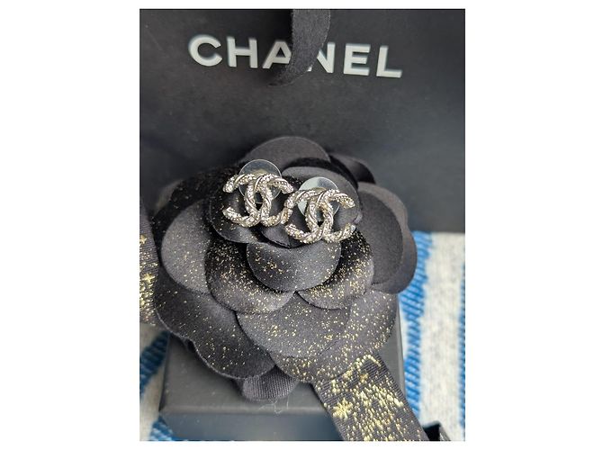 Chanel Orecchini in cristallo classico attorcigliato SHW CC F14V Argento - vista 13