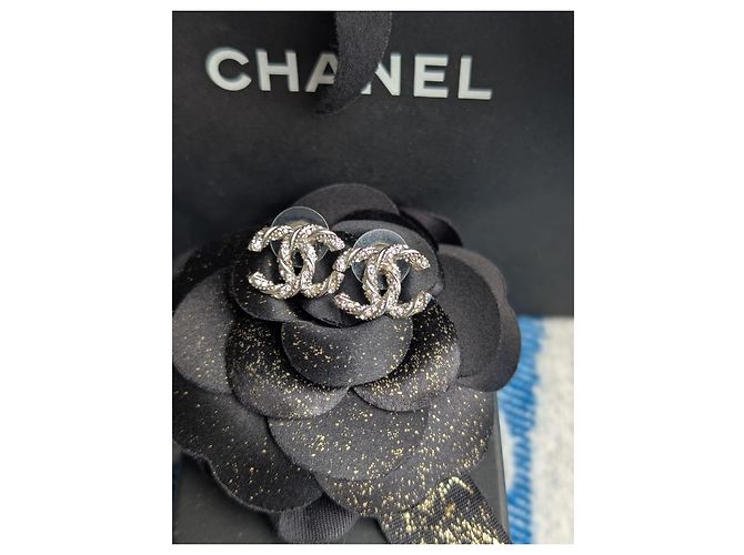 Chanel Orecchini in cristallo classico attorcigliato SHW CC F14V Argento - vista 3