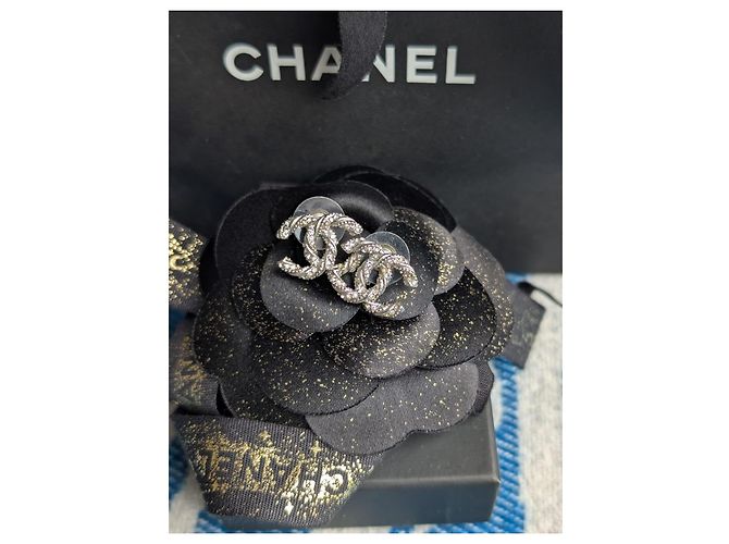 Chanel Orecchini in cristallo classico attorcigliato SHW CC F14V Argento - vista 4
