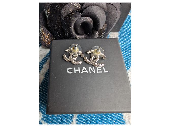 Chanel Orecchini in cristallo classico attorcigliato SHW CC F14V Argento - vista 8