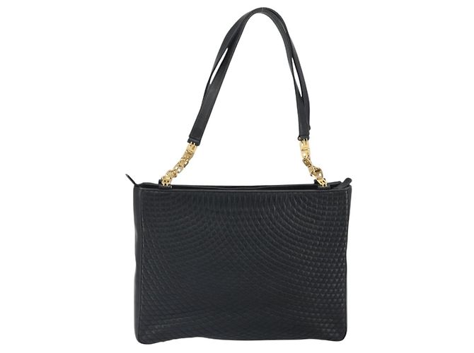 Bally Vintage Tote Bag aus gestepptem Leder Schwarz - Ansicht 2