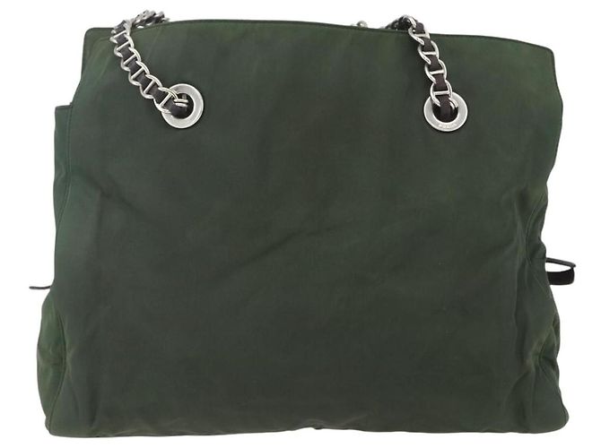 Tote Prada Re-Edition 1995 Borsa a Catena Trapuntata in Re-Nylon Piccola Cachi - vista 2