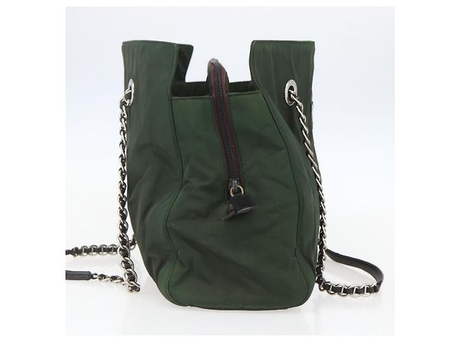 Tote Prada Re-Edition 1995 Borsa a Catena Trapuntata in Re-Nylon Piccola Cachi - vista 3