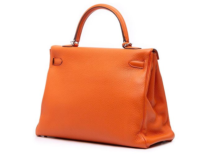 Hermès Kelly II Retourne 35 in Pelle Togo Arancione – 2014 - vista 2