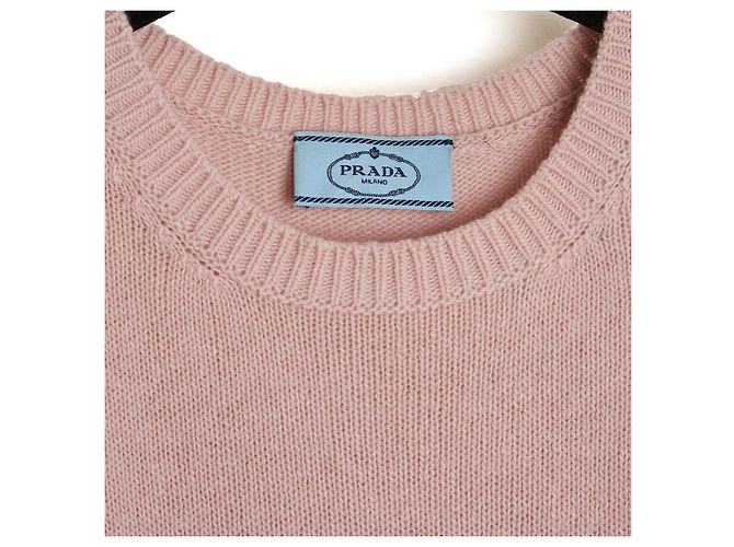 Prada Suéter Oversized FR36 IT40 Oversized Rosa Bebê de Lã e Cashmere UK8 US6 - vista 3