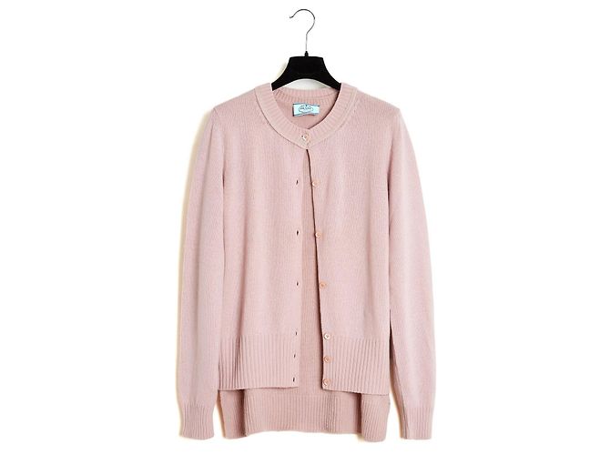 Prada Suéter Oversized FR36 IT40 Oversized Rosa Bebê de Lã e Cashmere UK8 US6 - vista 5