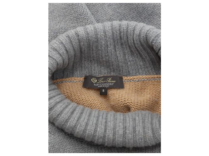 Loro Piana Kaschmir Pullover mit Rollkragen grau - Ansicht 3