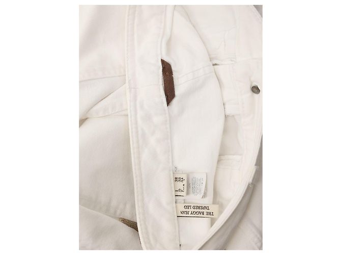 Jeans blancos de cintura alta de algodón Brunello Cucinelli - vista 3