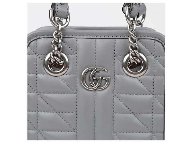 Gucci Bolso de hombro mini Gg Marmont Gris - vista 3