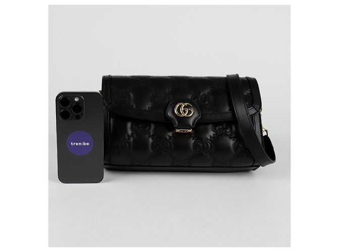 Gucci Kleiner gesteppter Schulter-Crossbody-Bag Schwarz - Ansicht 7