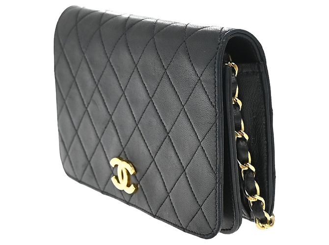 Wallet On Chain Portafoglio Chanel con catena in pelle trapuntata Nero - vista 3