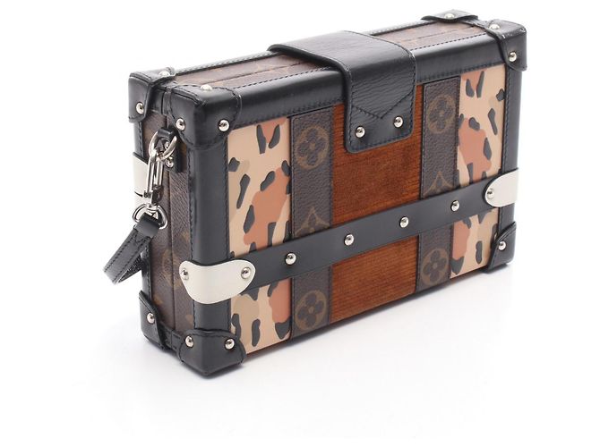 Borsa a Spalla Petite Malle Louis Vuitton Marrone Nero Multicolore Monogramma - vista 2