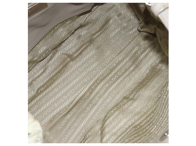 Prada Gaufre Tote Convertibile Tessuto Piccolo Beige - vista 5
