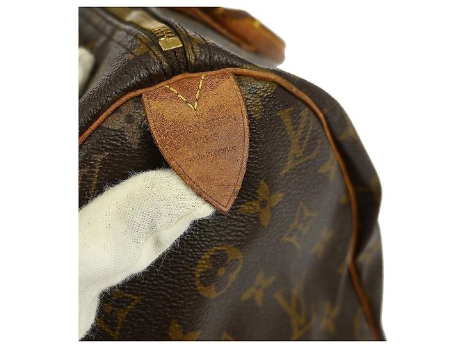 Borsa a mano Speedy Louis Vuitton in tela Monogram 30 Marrone - vista 4