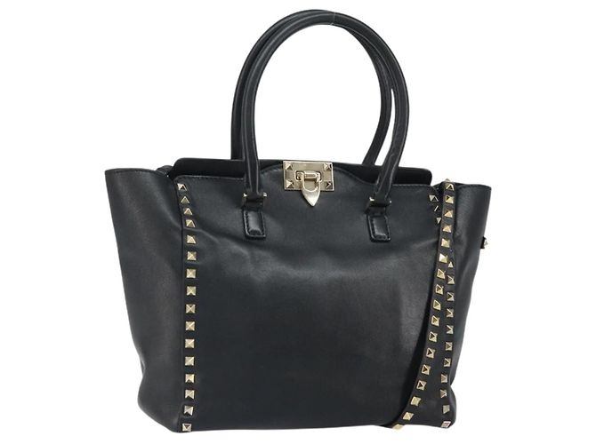 Borsa Tote Rockstud in pelle morbida media Valentino Garavani - vista 2