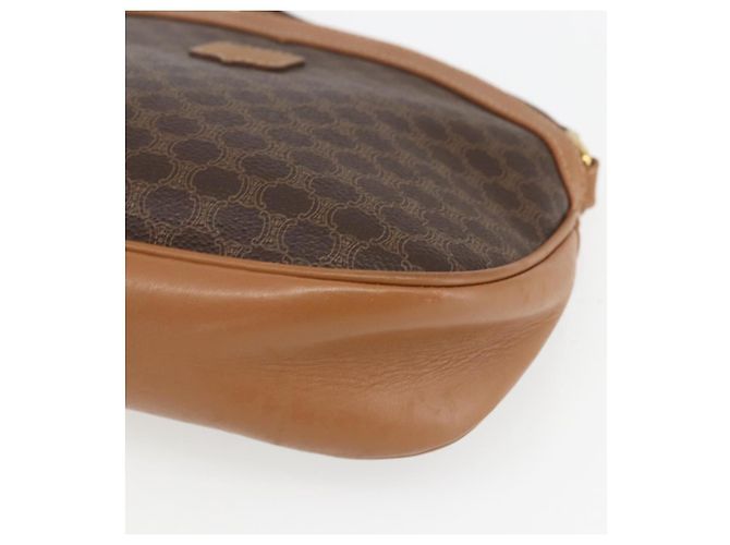Céline Borsa a Spalla in Tela Macadam CELINE PVC Marrone Oro Auth ka1327 D'oro - vista 10