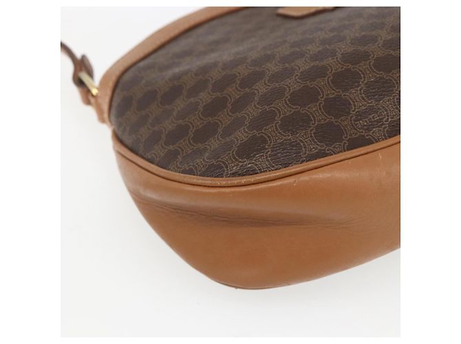Céline Borsa a Spalla in Tela Macadam CELINE PVC Marrone Oro Auth ka1327 D'oro - vista 11