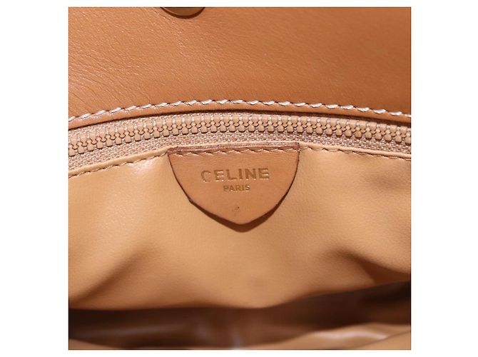 Céline Borsa a Spalla in Tela Macadam CELINE PVC Marrone Oro Auth ka1327 D'oro - vista 15
