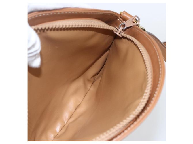 Céline Borsa a Spalla in Tela Macadam CELINE PVC Marrone Oro Auth ka1327 D'oro - vista 18