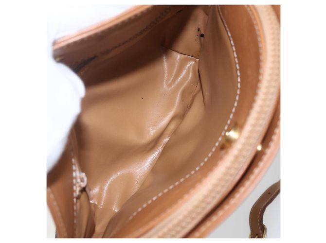Céline Borsa a Spalla in Tela Macadam CELINE PVC Marrone Oro Auth ka1327 D'oro - vista 20