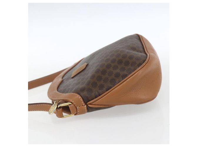 Céline Borsa a Spalla in Tela Macadam CELINE PVC Marrone Oro Auth ka1327 D'oro - vista 4