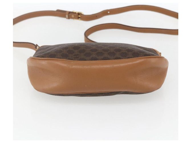 Céline Borsa a Spalla in Tela Macadam CELINE PVC Marrone Oro Auth ka1327 D'oro - vista 9
