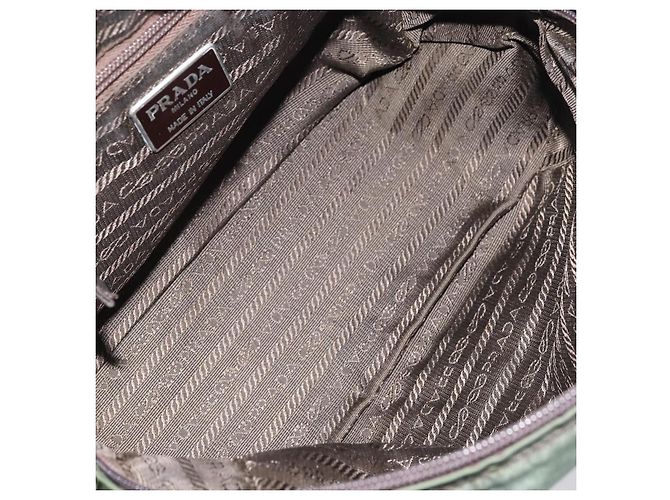 PRADA Borsa a mano in nylon verde Auth 160276 - vista 16