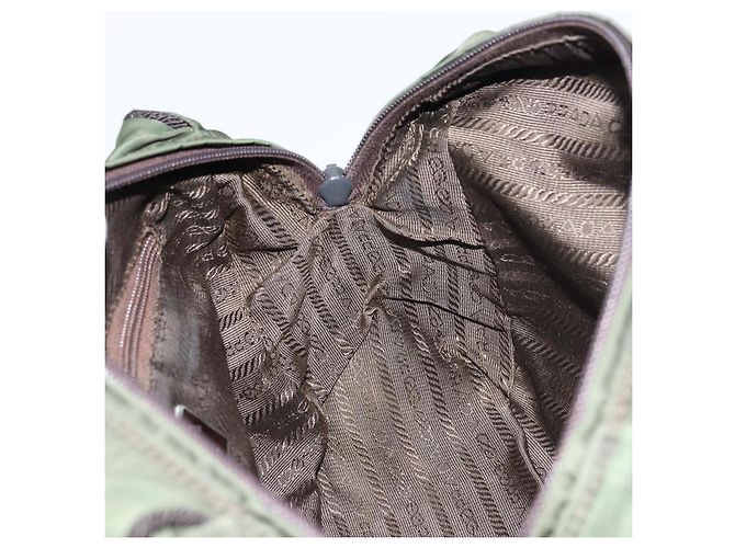 PRADA Borsa a mano in nylon verde Auth 160276 - vista 17