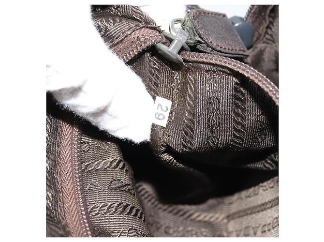 PRADA Borsa a mano in nylon verde Auth 160276 - vista 21