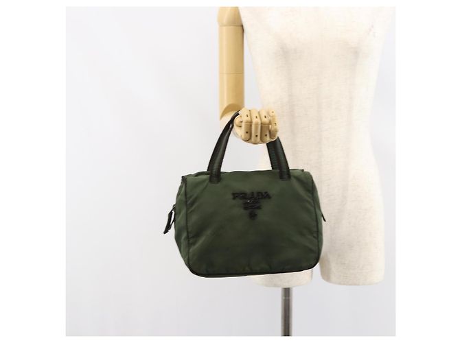 PRADA Borsa a mano in nylon verde Auth 160276 - vista 22