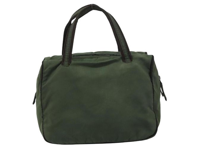 PRADA Borsa a mano in nylon verde Auth 160276 - vista 3