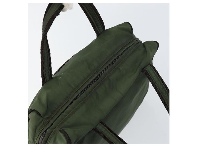 PRADA Borsa a mano in nylon verde Auth 160276 - vista 6