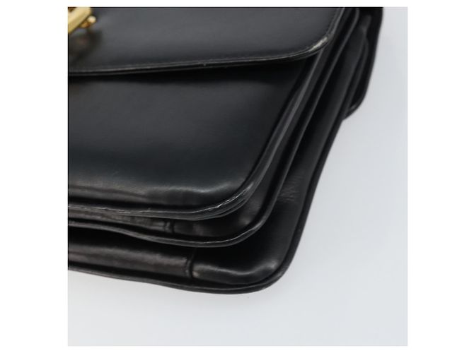 Borsa a Spalla CÉLINE Carrozza in Pelle Nera e Oro Auth 158123 Nero D'oro - vista 10