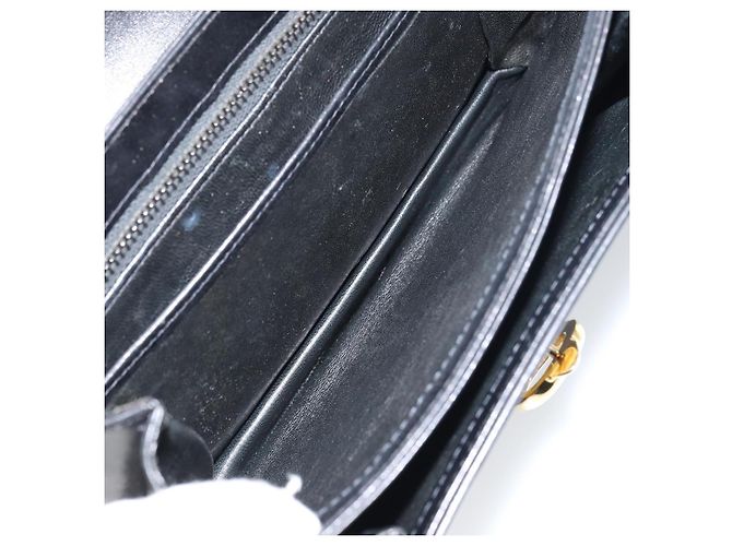 Borsa a Spalla CÉLINE Carrozza in Pelle Nera e Oro Auth 158123 Nero D'oro - vista 17