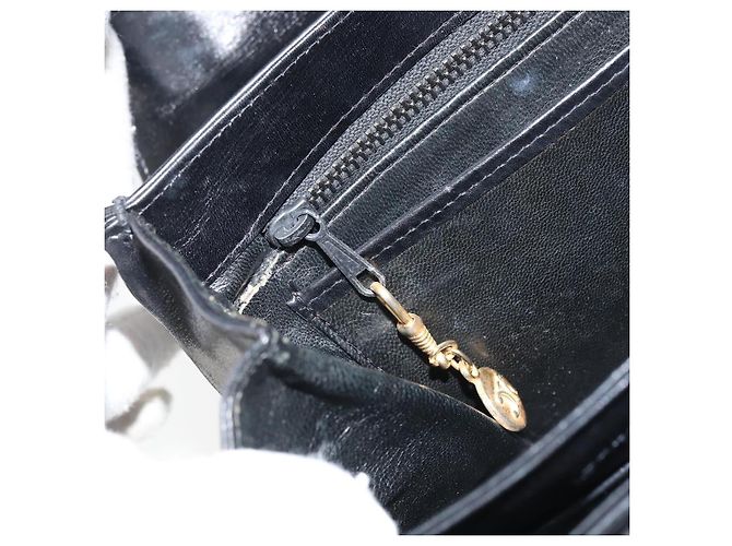 Borsa a Spalla CÉLINE Carrozza in Pelle Nera e Oro Auth 158123 Nero D'oro - vista 20