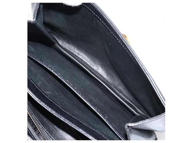 Borsa a Spalla CÉLINE Carrozza in Pelle Nera e Oro Auth 158123 Nero D'oro - vista 23